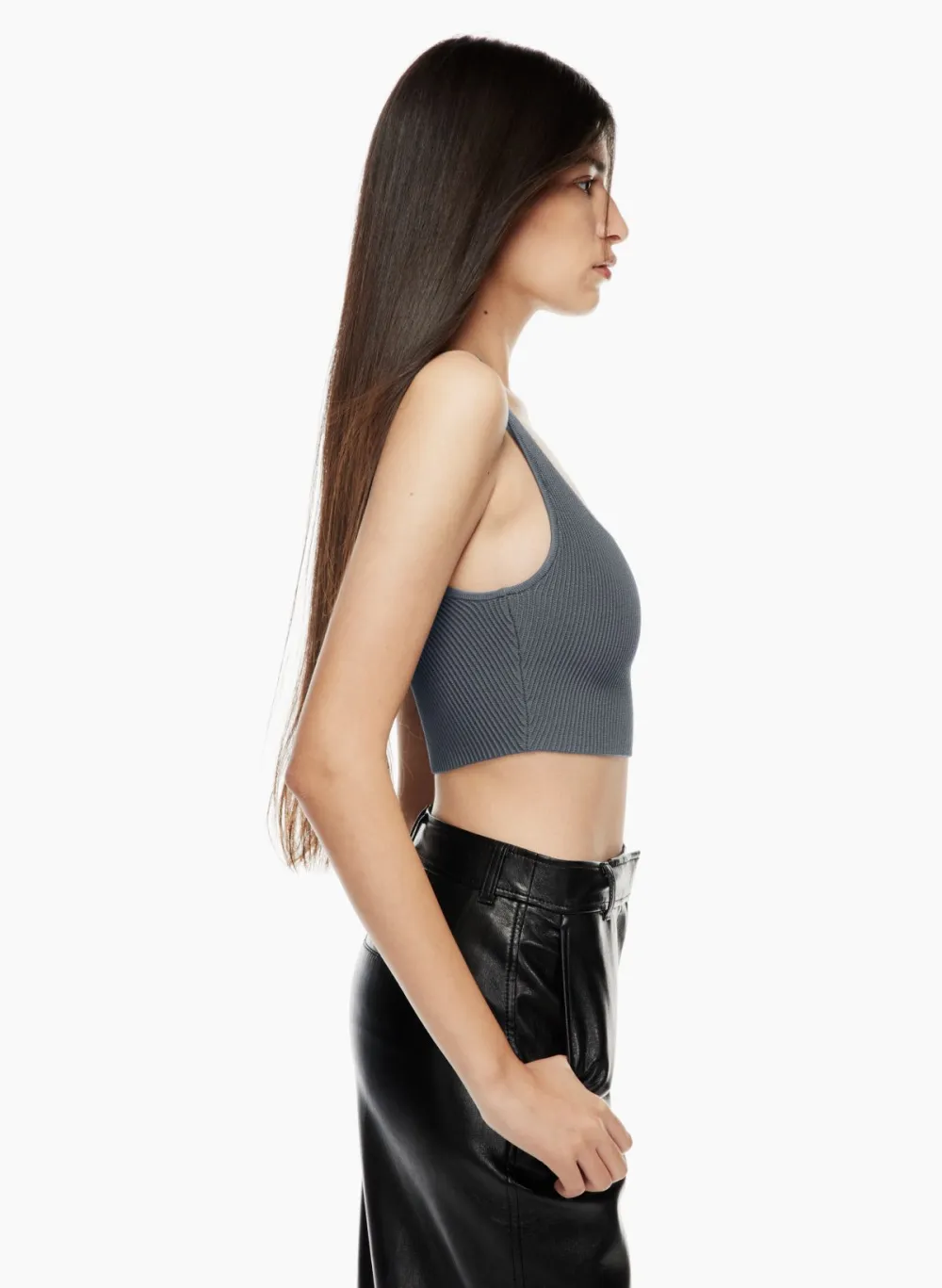 sculpt knit squareneck cropped tank