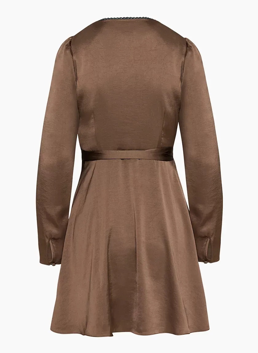 mademoiselle satin longsleeve dress