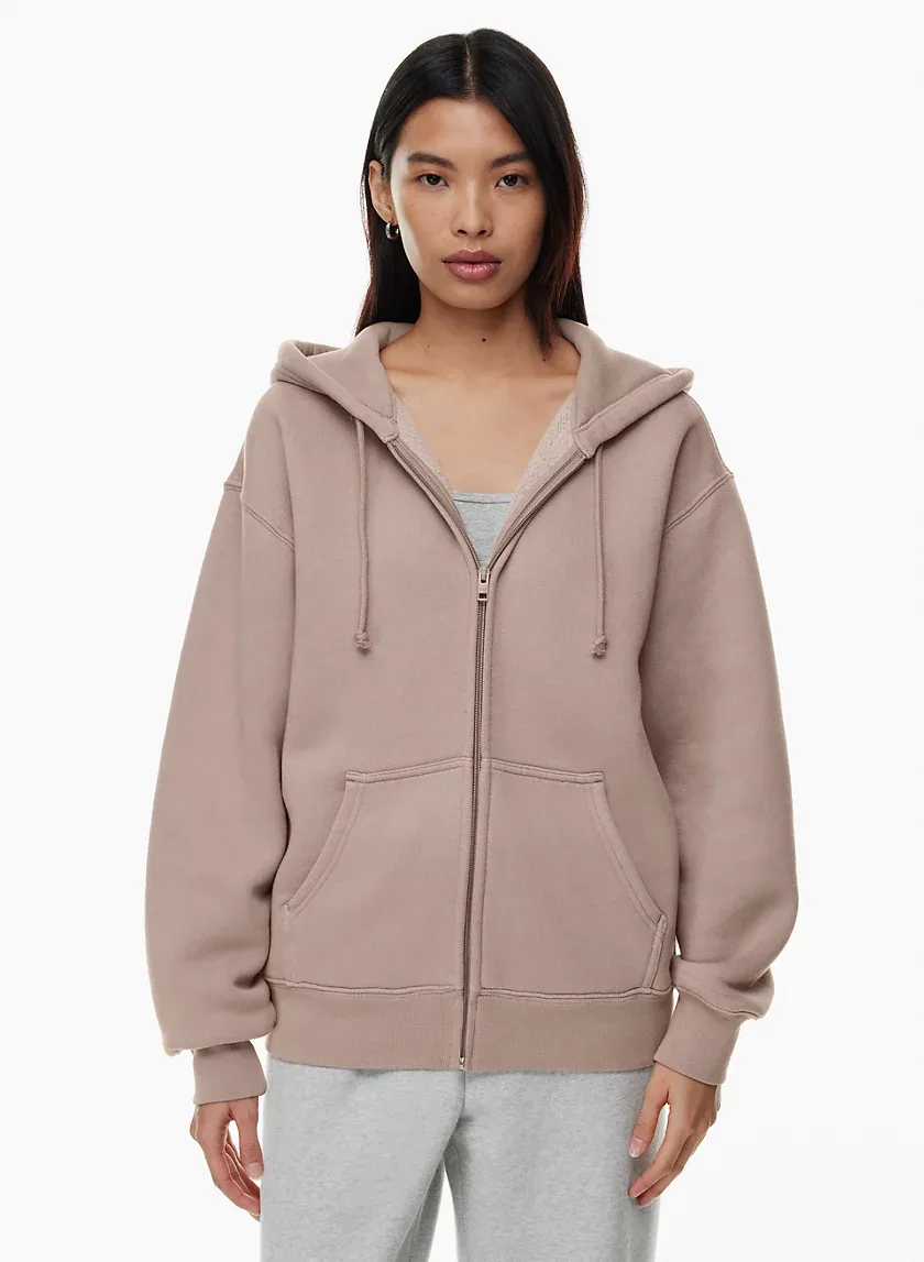 bubble fleece boyfriend zip hoodie