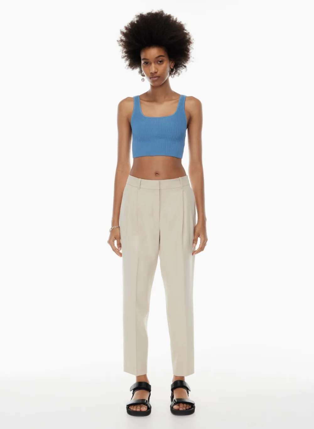 sculpt knit squareneck cropped tank