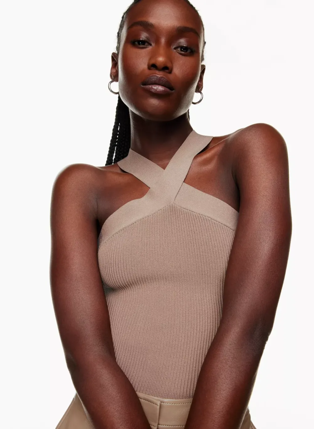 sculpt knit criss cross tank