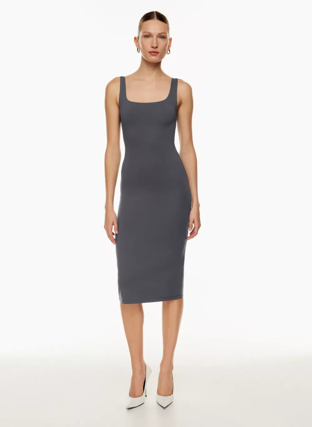 contour squareneck midi dress