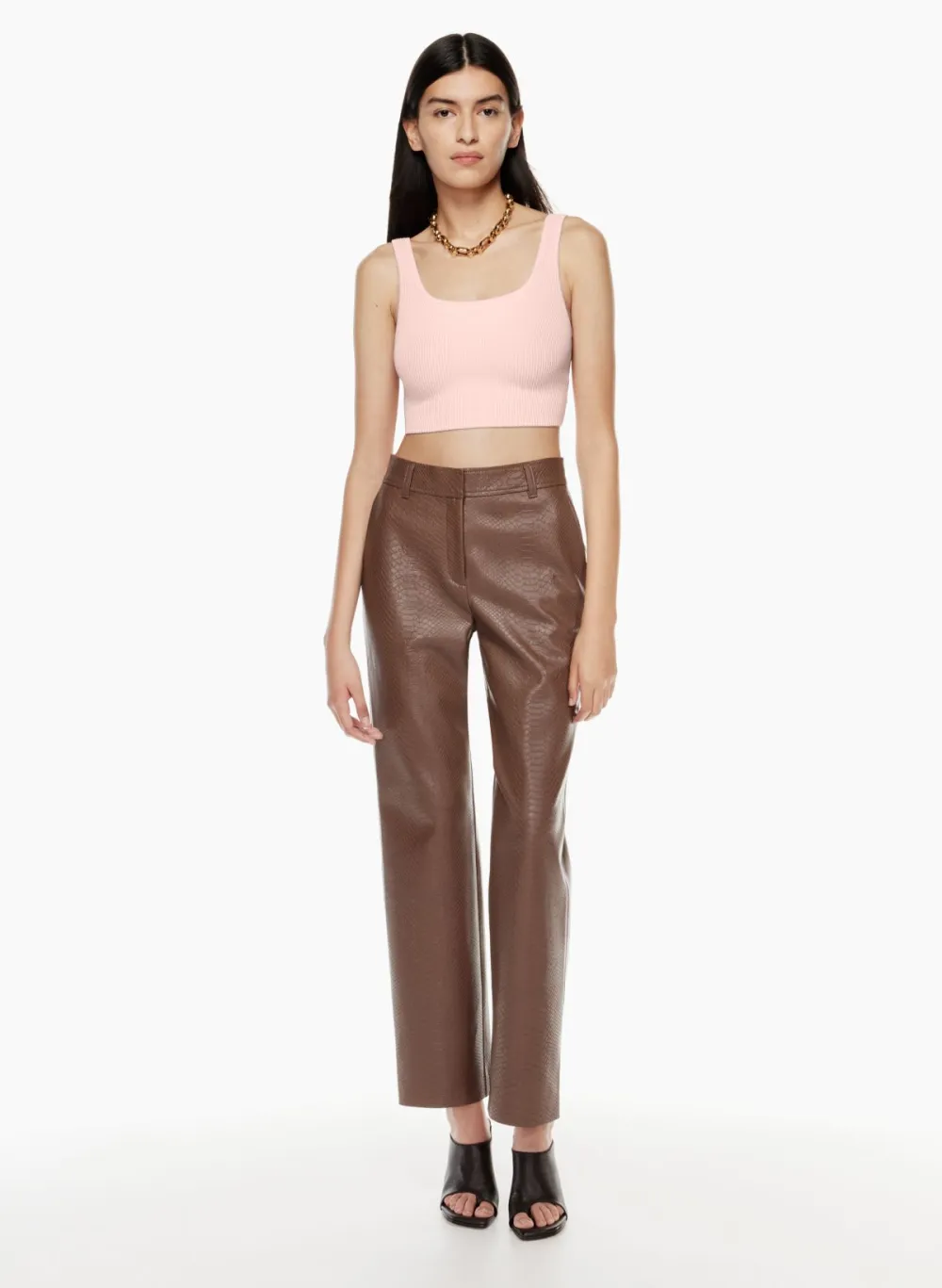 sculpt knit squareneck cropped tank