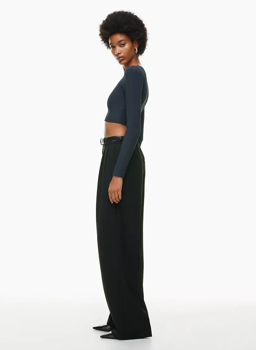 sculpt knit crew cropped longsleeve