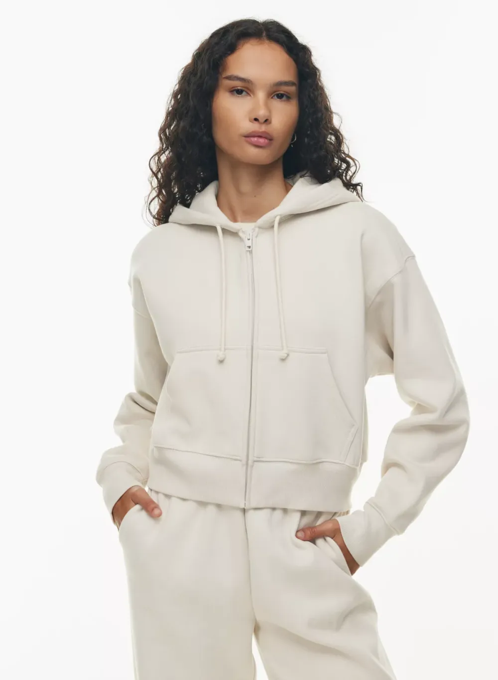cozy fleece boyfriend boxy zip hoodie
