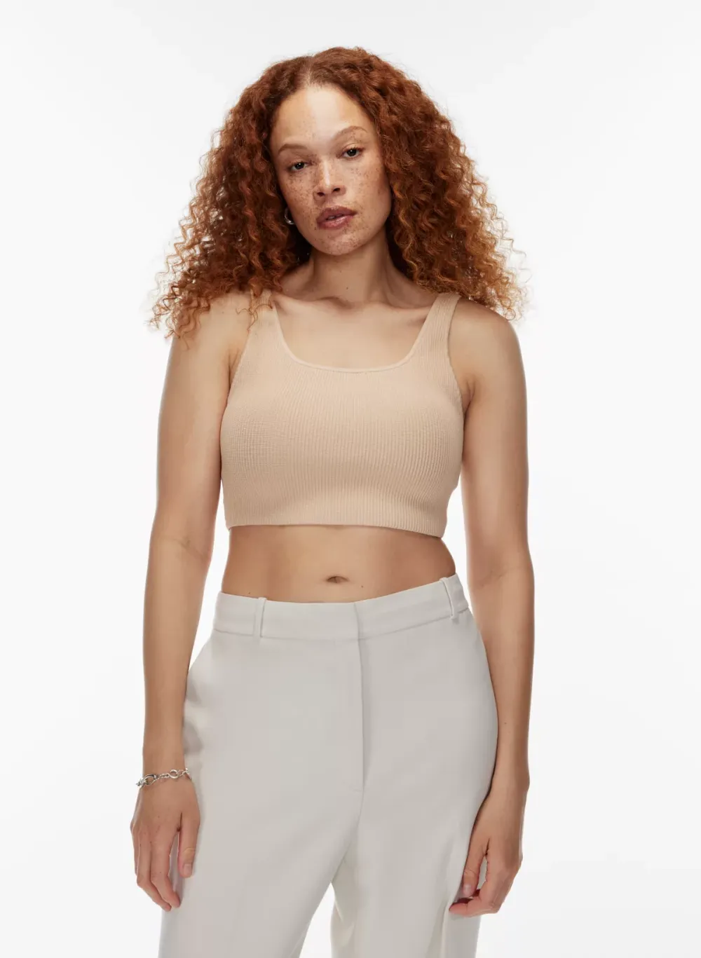 sculpt knit squareneck cropped tank