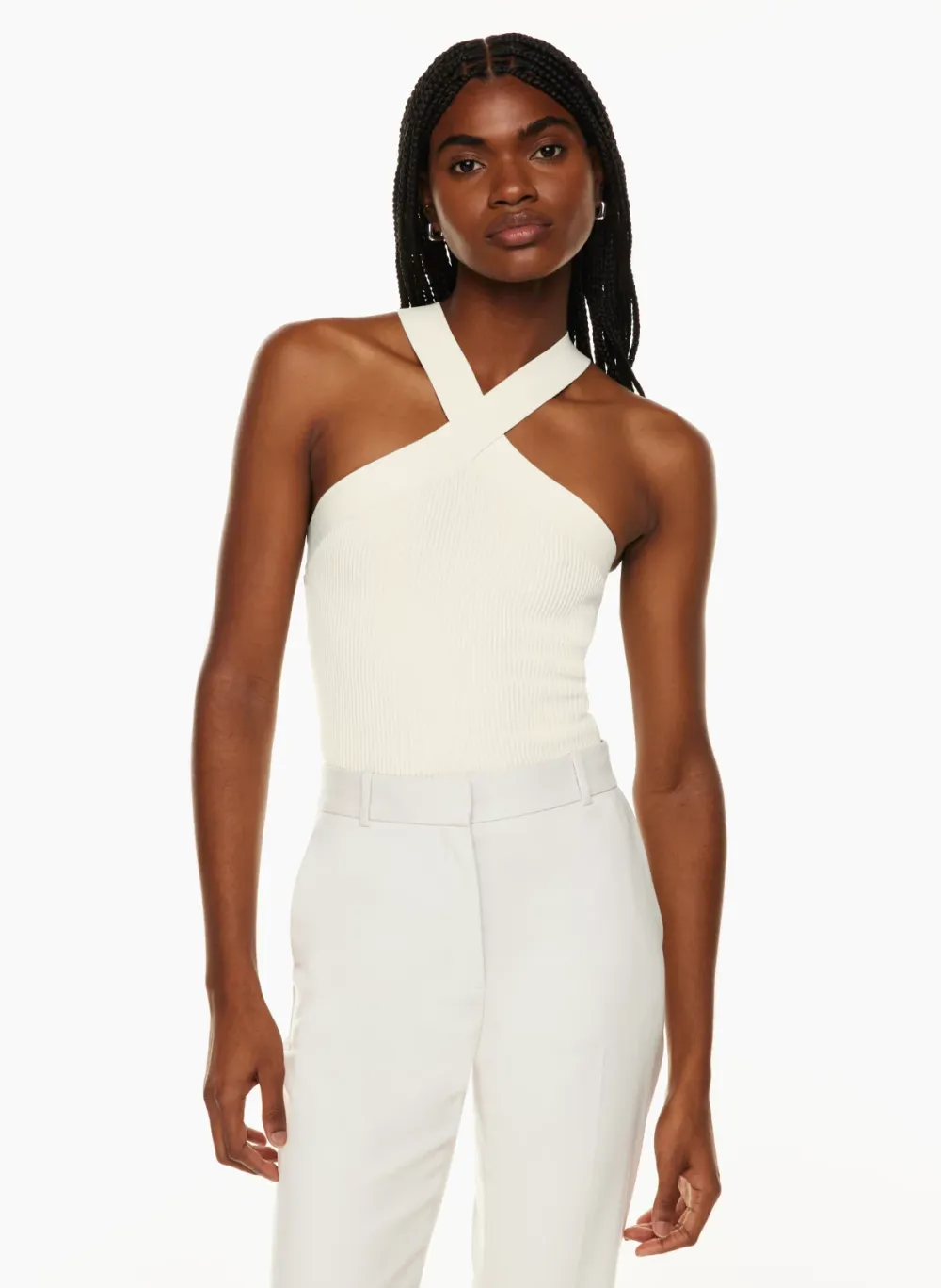 sculpt knit criss cross tank