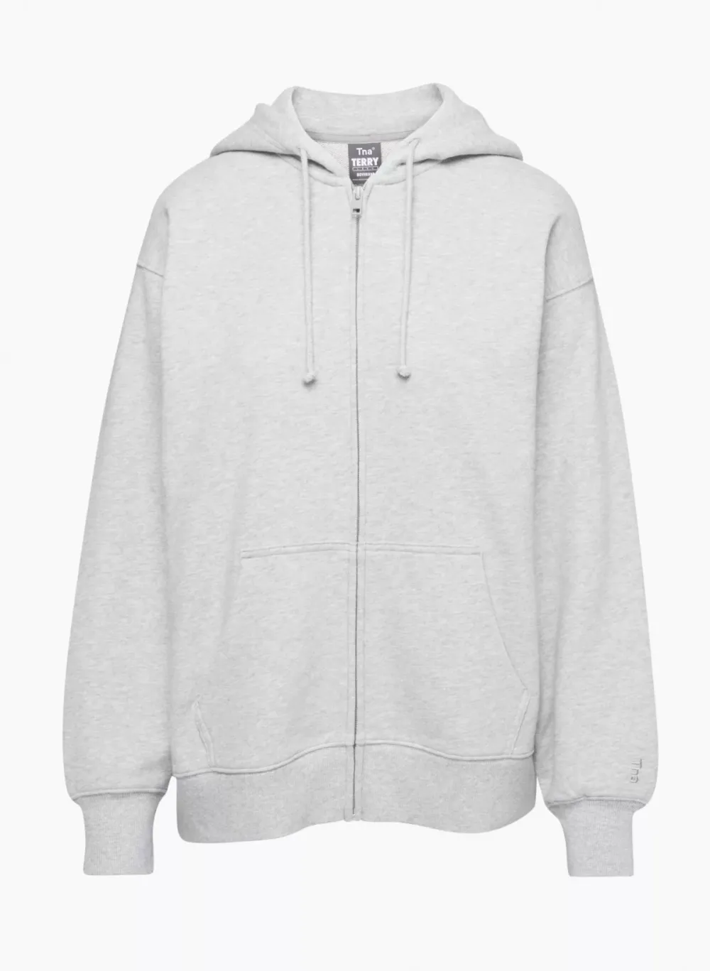 terry fleece boyfriend zip hoodie