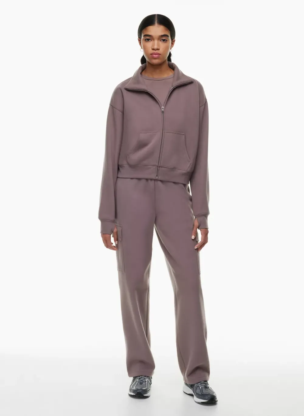 cozy fleece boyfriend boxy zip-up sweatshirt