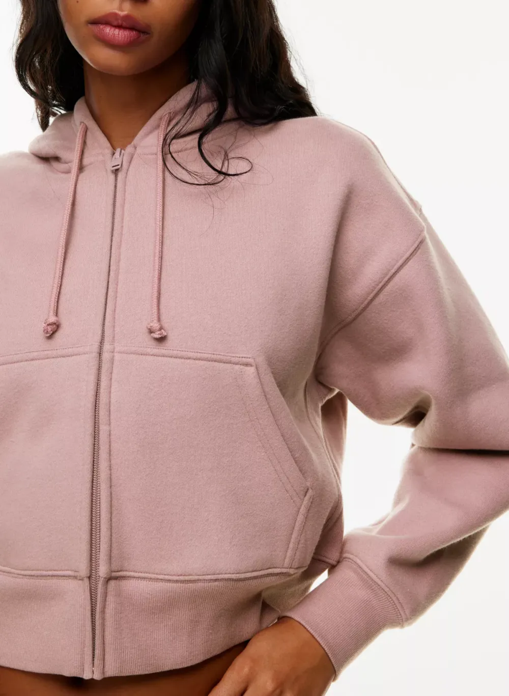 cozy fleece boyfriend boxy zip hoodie