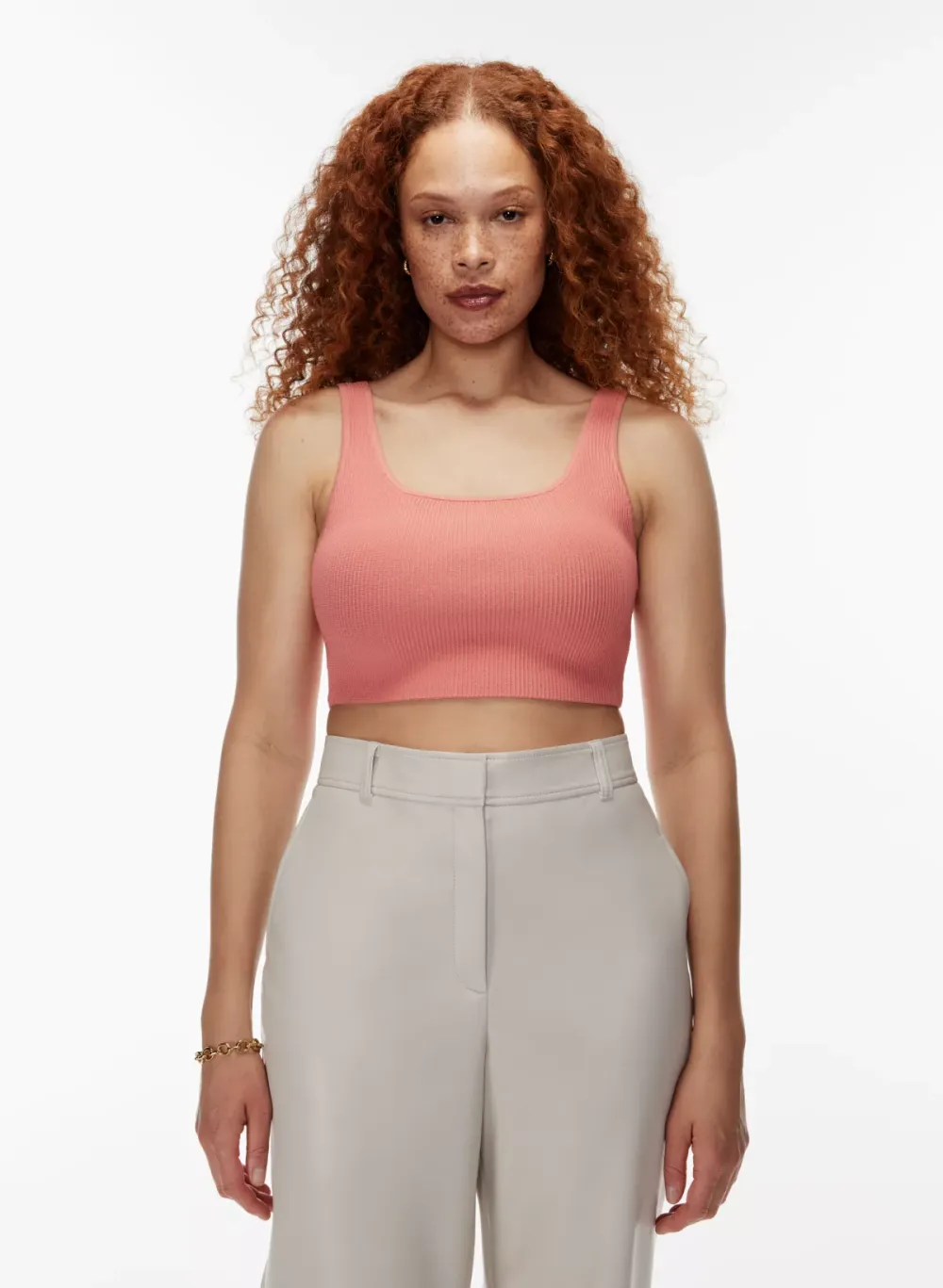 sculpt knit squareneck cropped tank