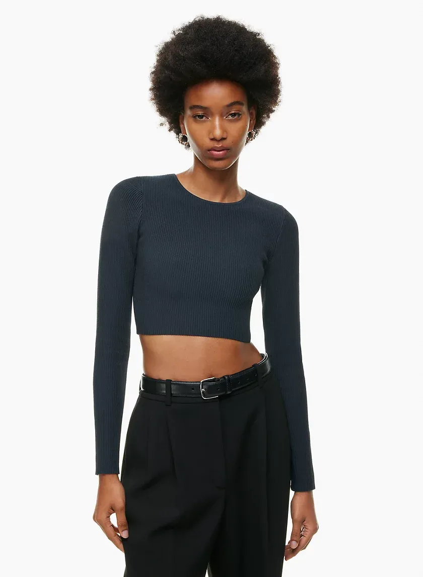 sculpt knit crew cropped longsleeve