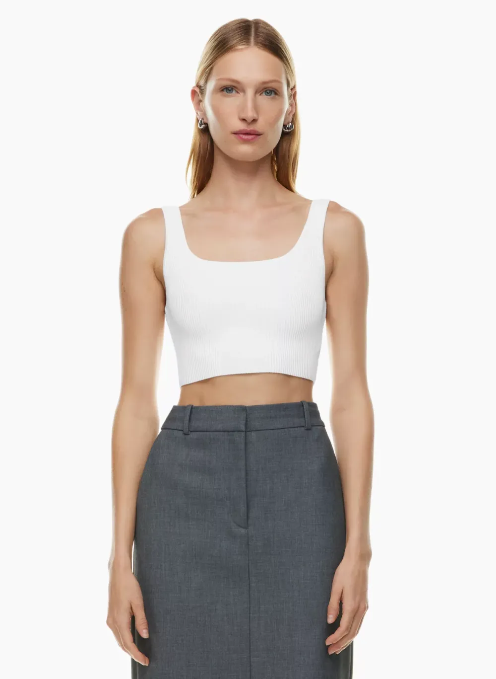 sculpt knit squareneck cropped tank
