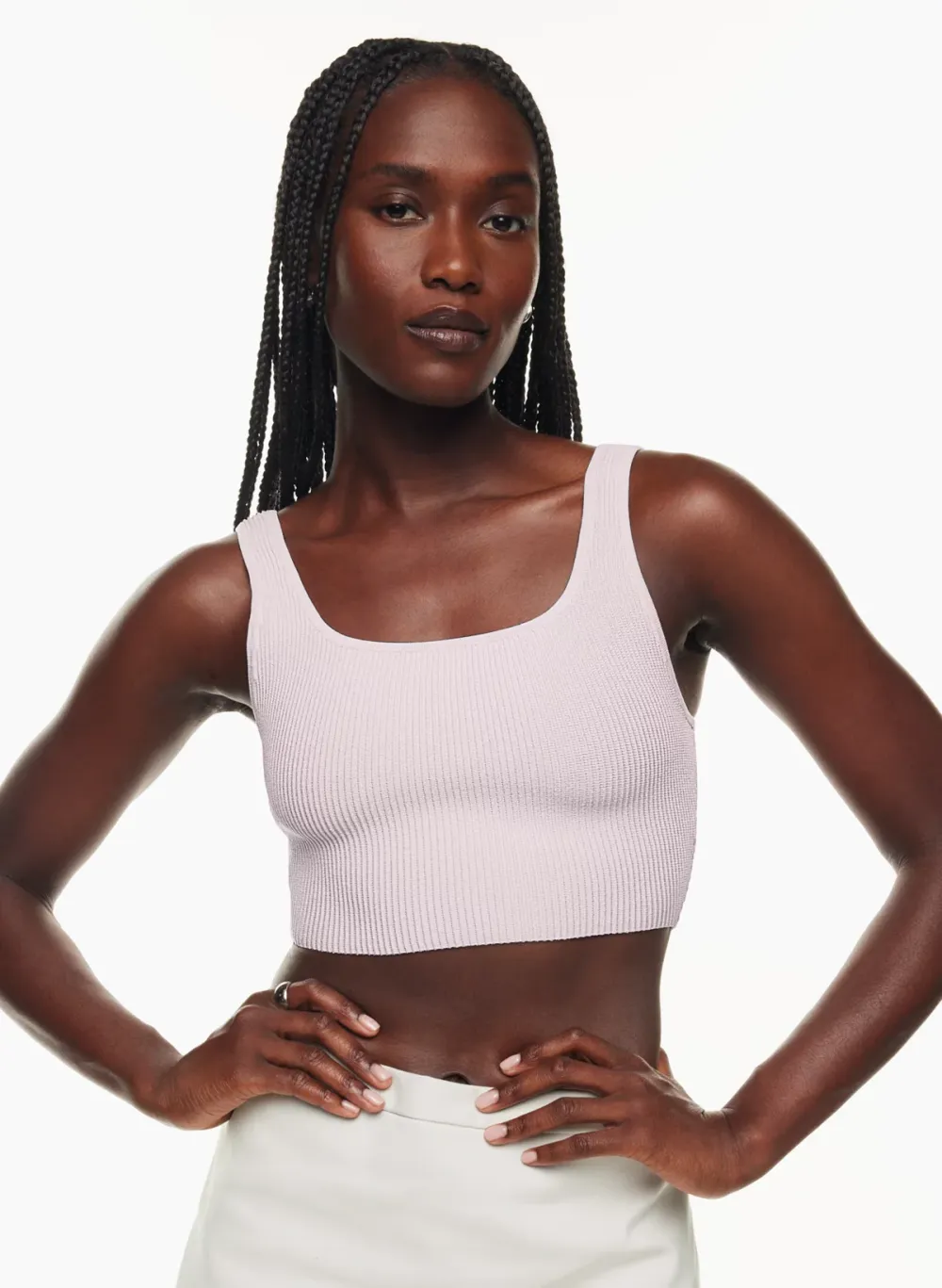 sculpt knit squareneck cropped tank