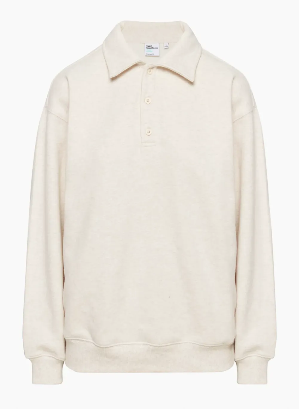 cozy fleece boyfriend polo sweatshirt