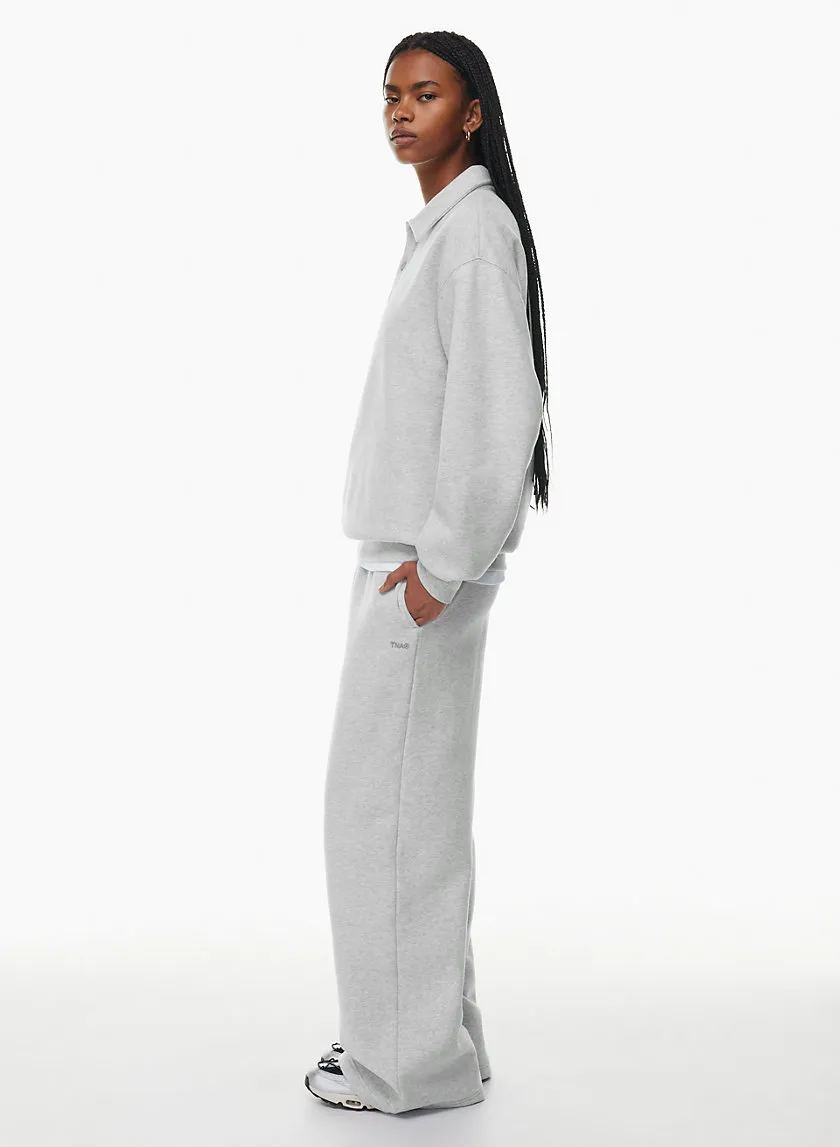 cozy fleece boyfriend polo sweatshirt