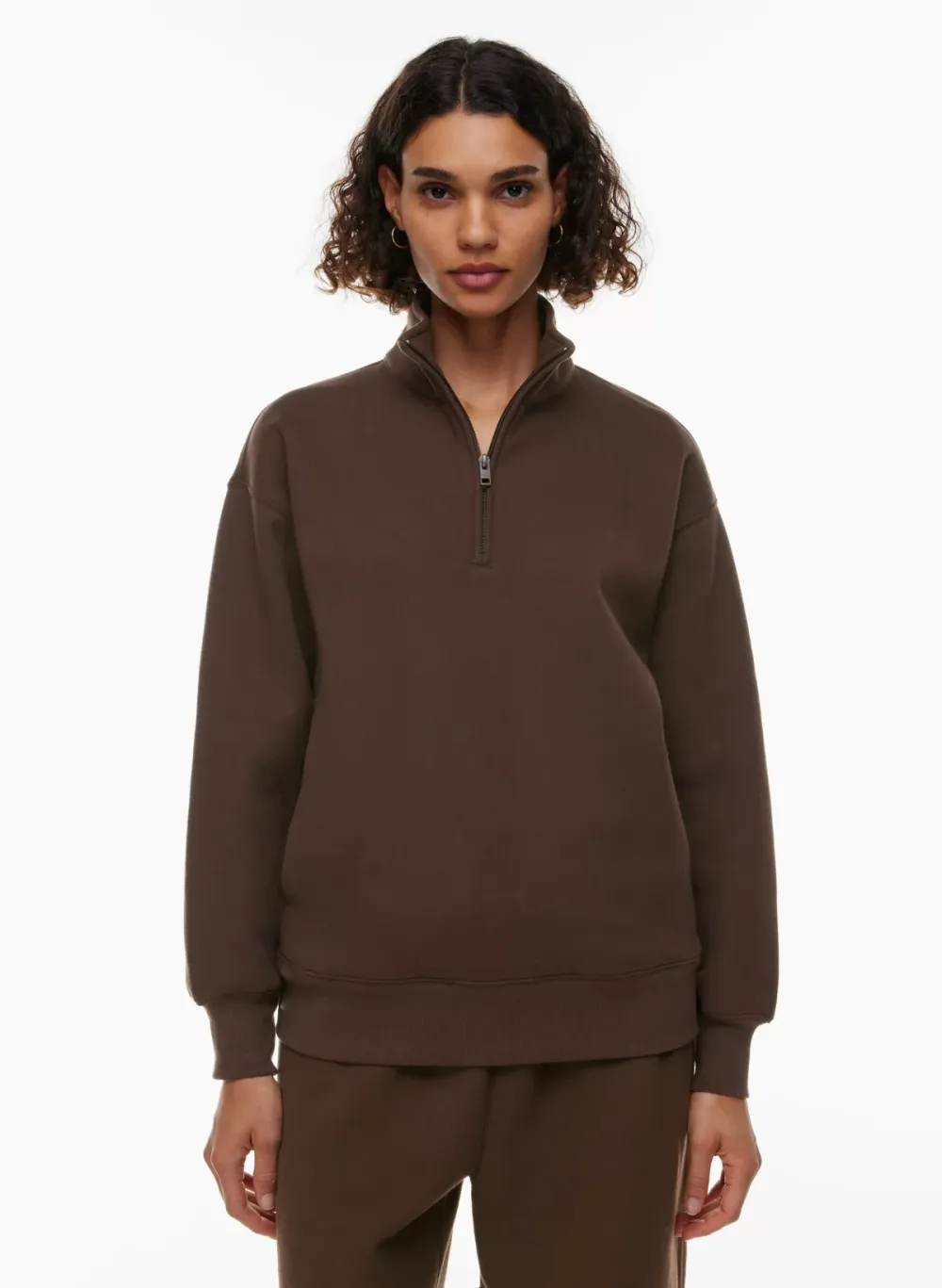 cozy fleece boyfriend 1/4 zip sweatshirt