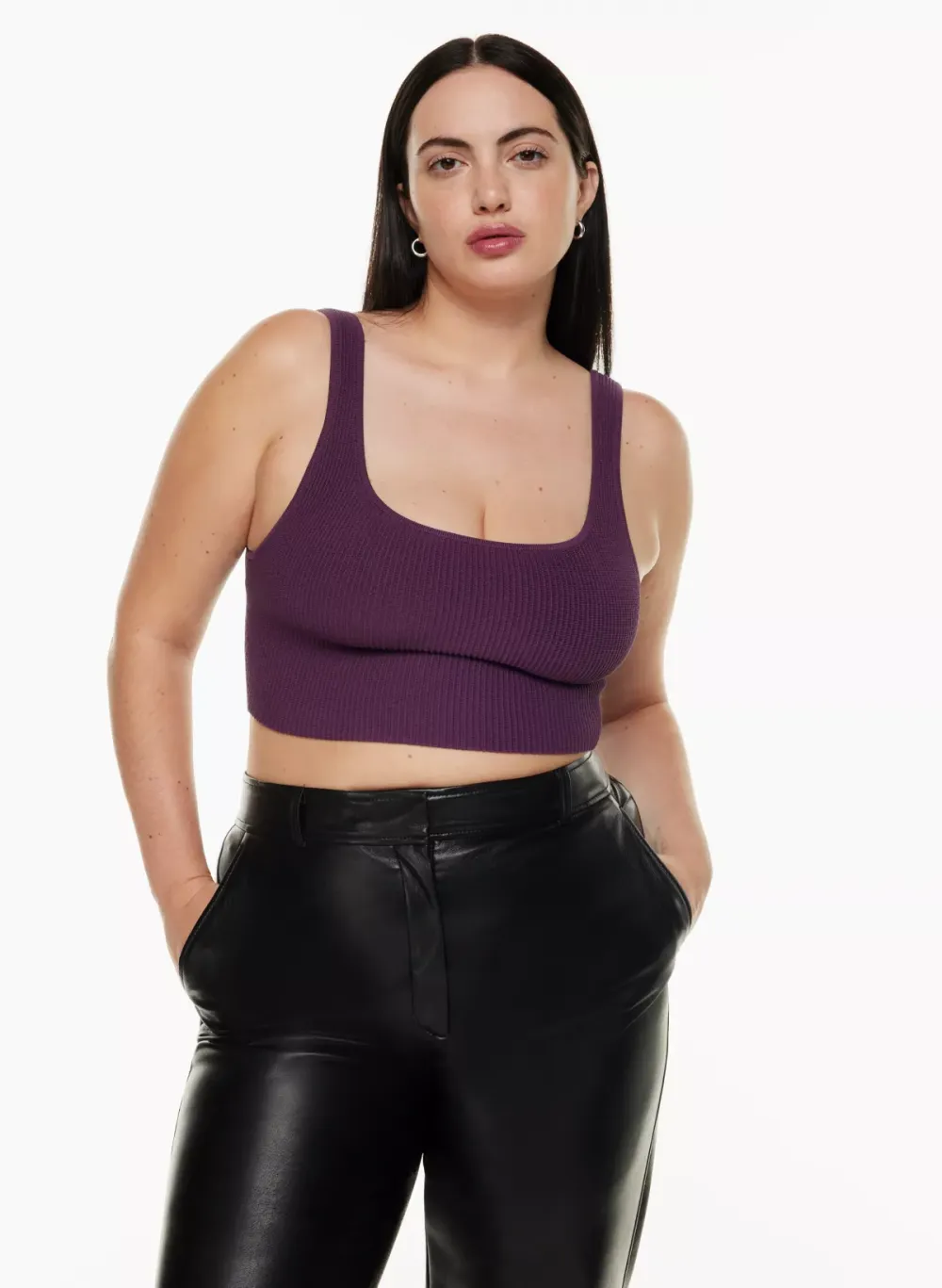 sculpt knit squareneck cropped tank