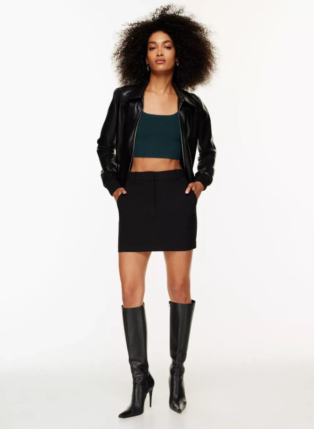 sculpt knit squareneck cropped tank