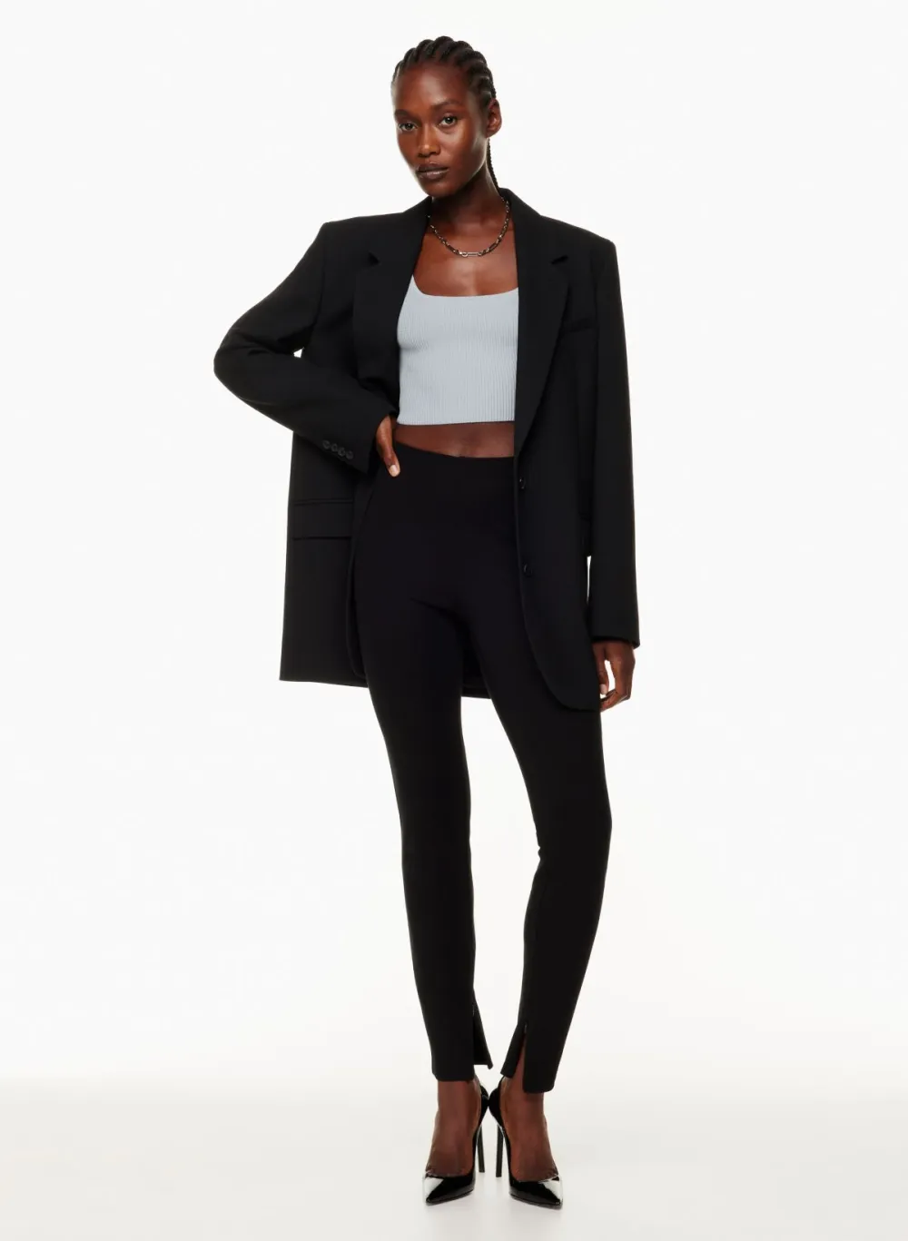 sculpt knit squareneck cropped tank