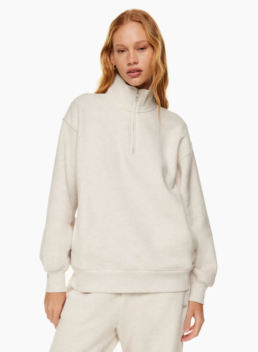 cozy fleece boyfriend 1/4 zip sweatshirt