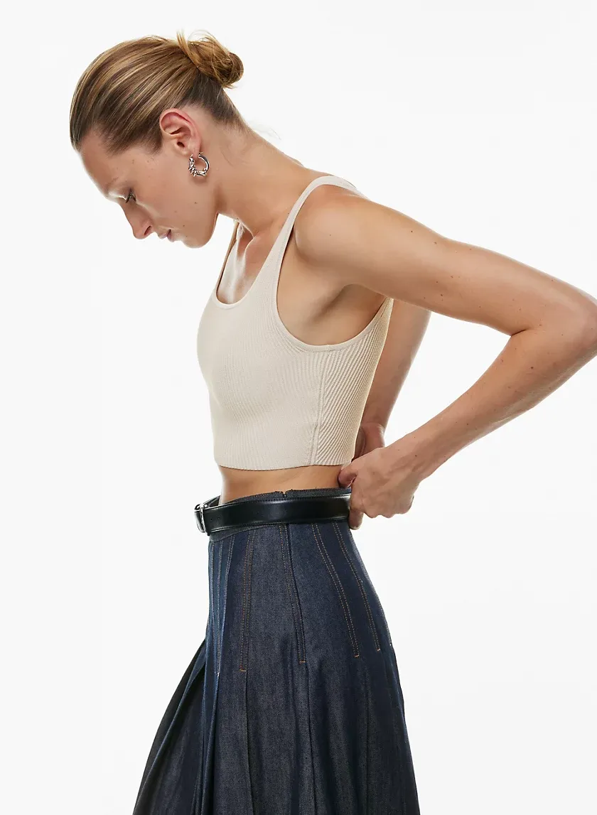 sculpt knit squareneck cropped tank