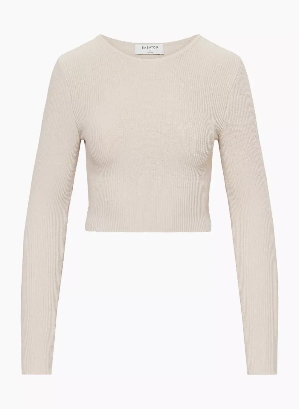 sculpt knit crew cropped longsleeve