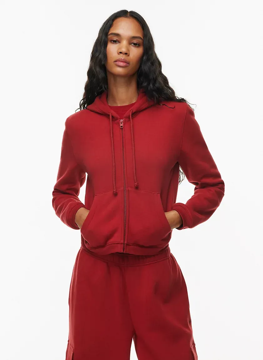 cozy fleece snug zip hoodie