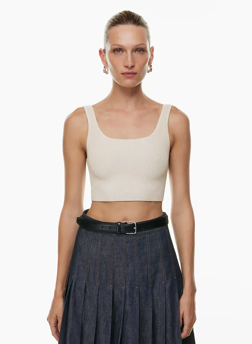 sculpt knit squareneck cropped tank