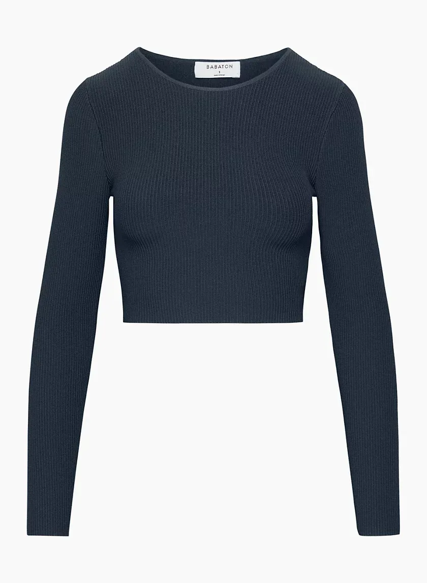 sculpt knit crew cropped longsleeve