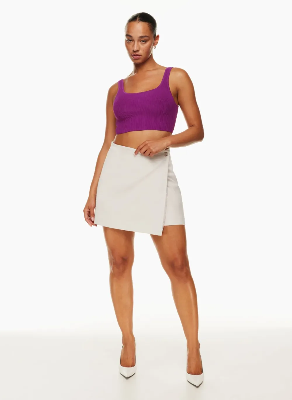 sculpt knit squareneck cropped tank