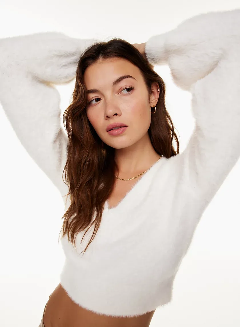 kitten v-neck sweater