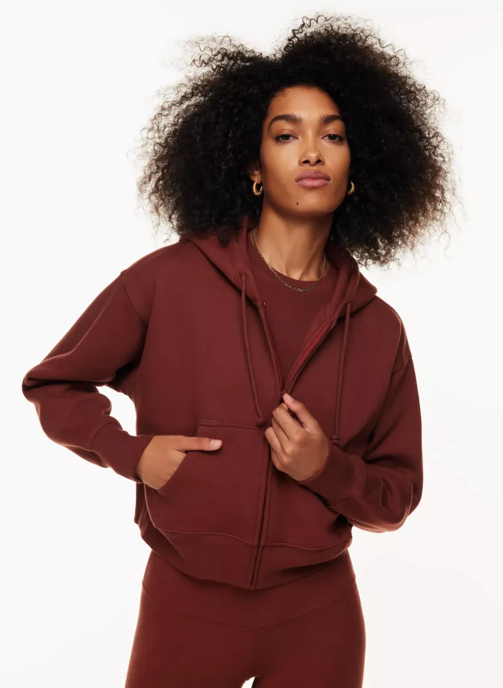 cozy fleece boyfriend boxy zip hoodie