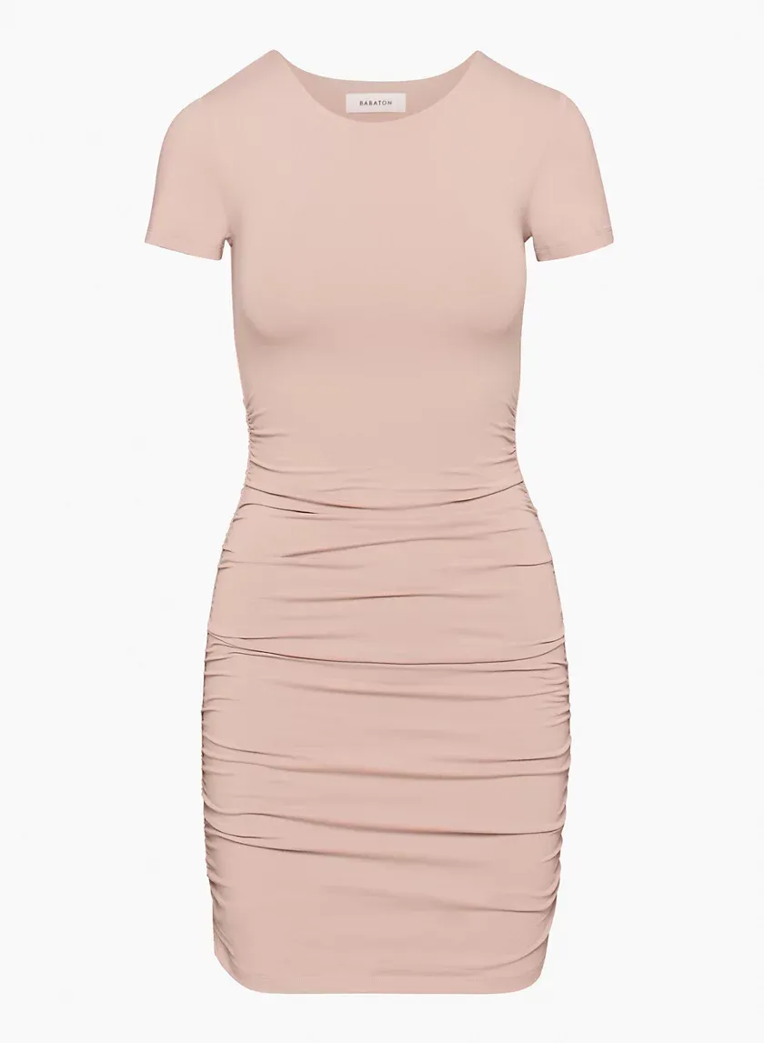 contour ruched mini dress