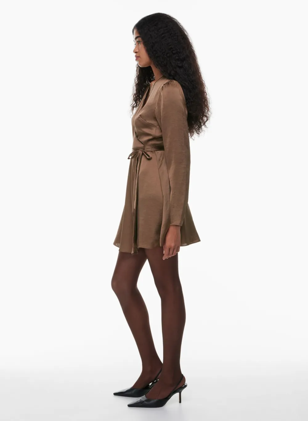 mademoiselle satin longsleeve dress