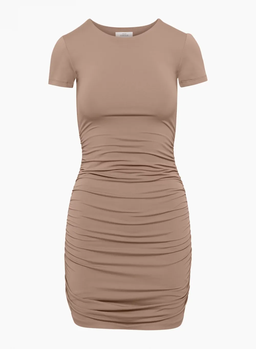 contour ruched mini dress