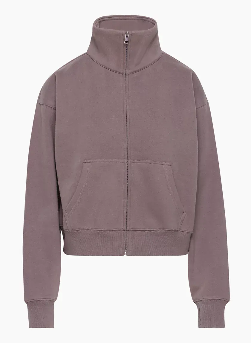 cozy fleece boyfriend boxy zip-up sweatshirt