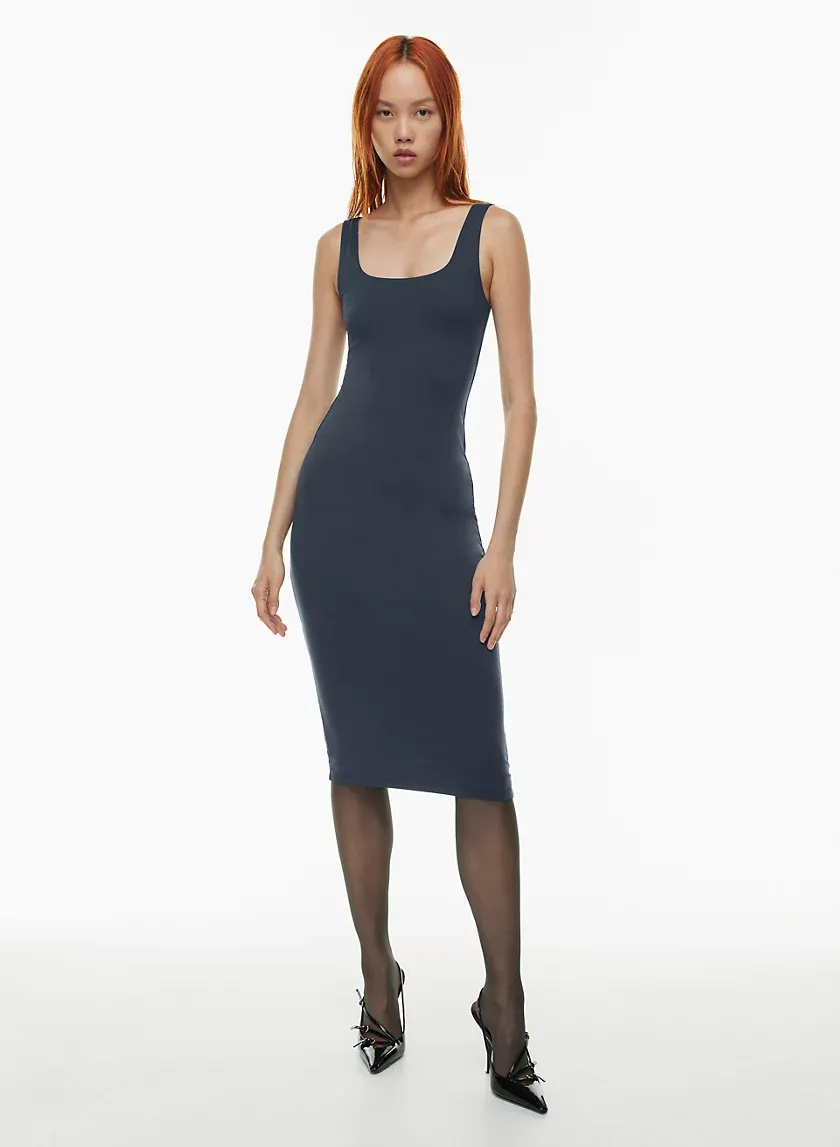 contour squareneck midi dress