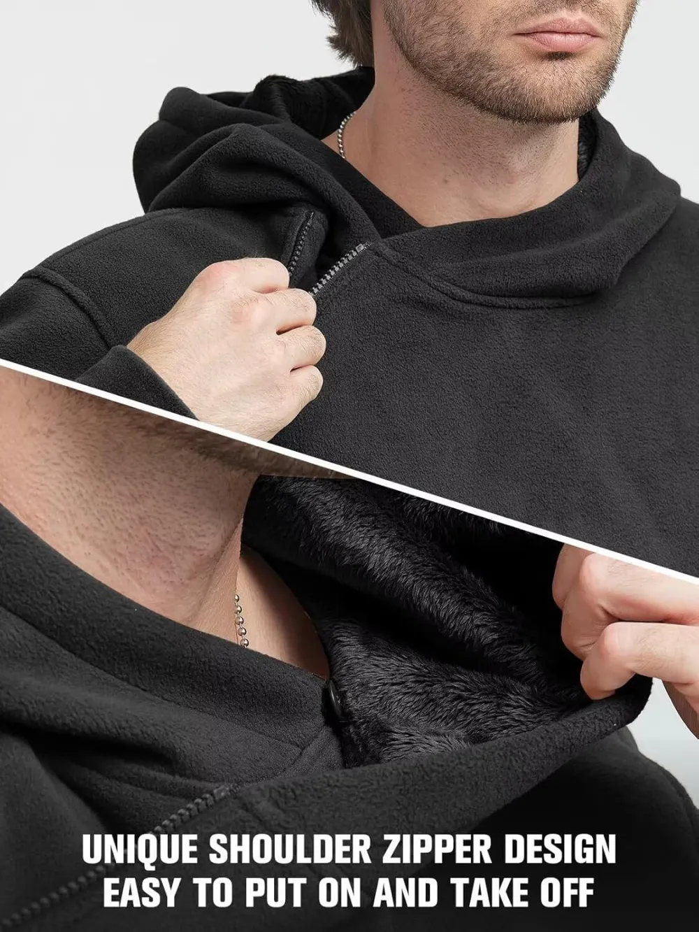 Men's Tactical Winter Fleece Pullover Hoodie Warm Long Fleece lined Hooded Sweatshirt