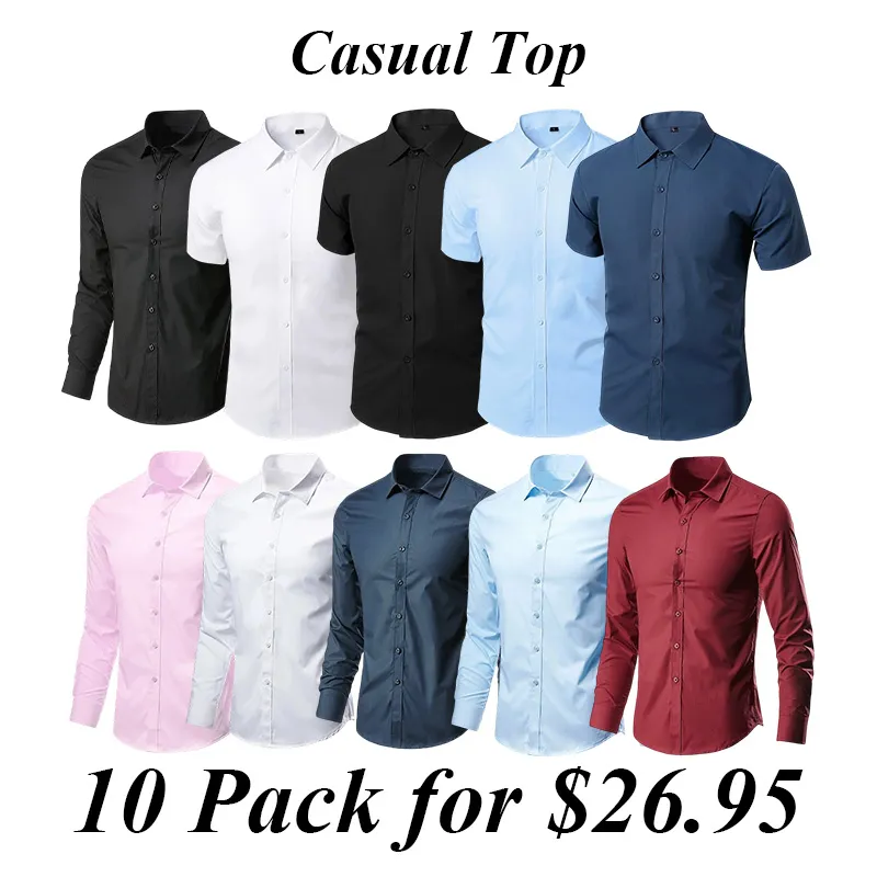 Men'S White Shirt Long Sleeves Free Ironing Business Formal Slim Fit Korean Style Professional Work Men'S White Casual Suit Shirt