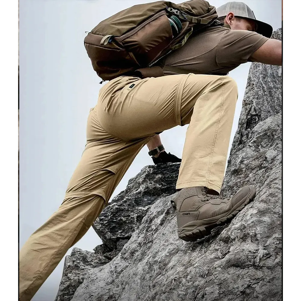 Men's Convertible Cargo Tactical Pants, Water Resistant Outdoor Hiking Pants