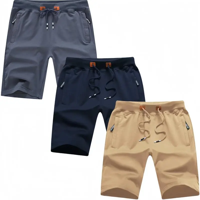 9PACK-Men'S Summer Casual Shorts With Zipper Pockets