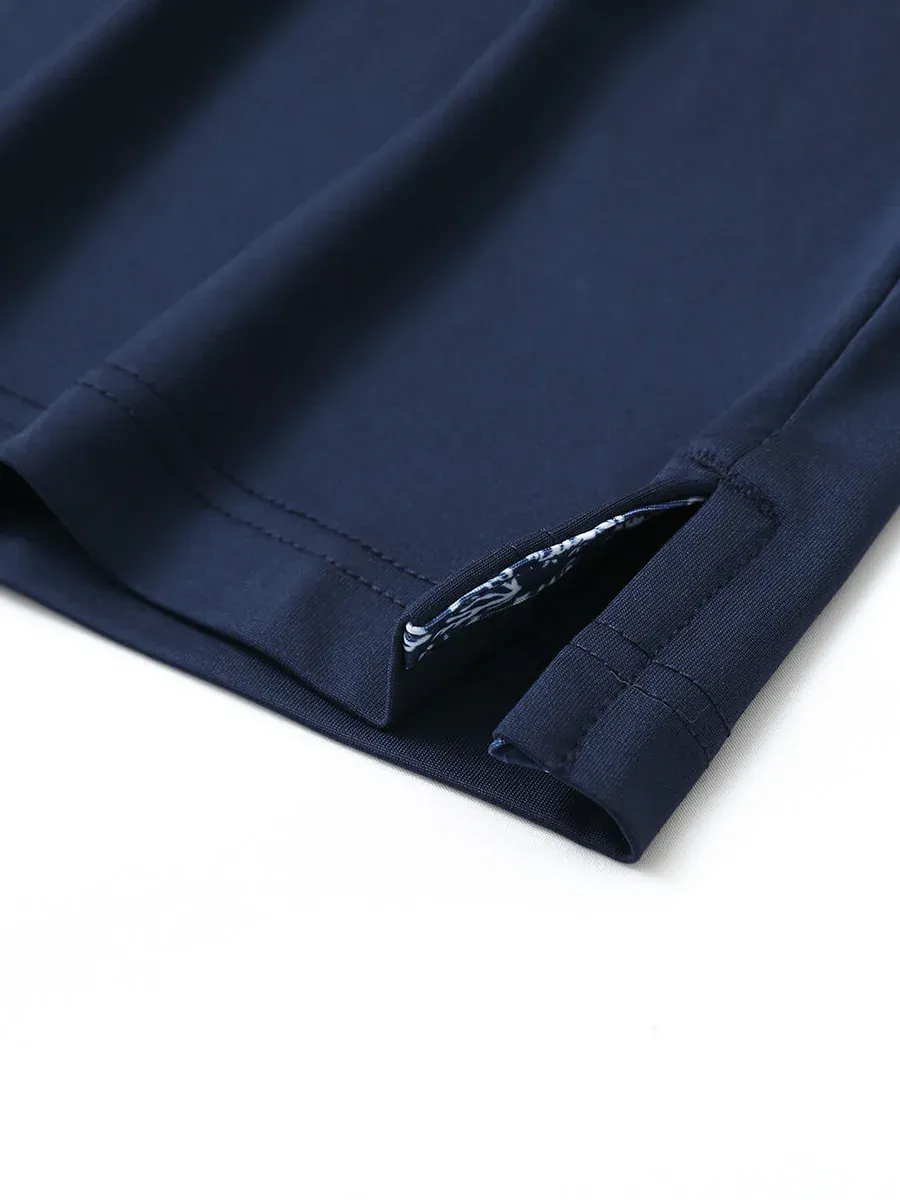 Men'S Designed Collared Solid Performance Polo