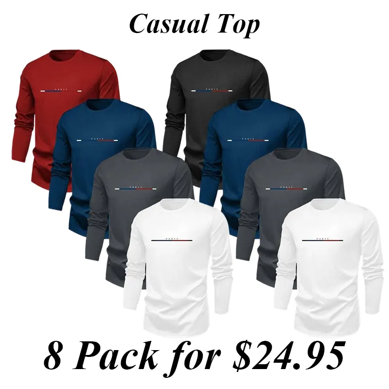 Men'S Letter & Striped Print Round Neck Longsleeves Sweatshirt, Loose Casual Soft Long Sleeve Pullover For Fall & Winter, Men'S Clothes For Daily Wear