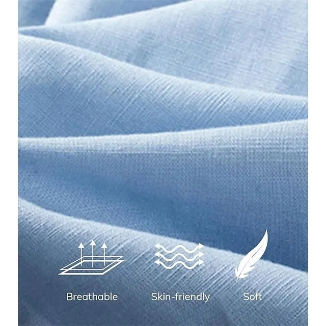 Men's Linen Short Sleeve Shirt & Shorts Set – Summer Casual 2-Piece Outfit