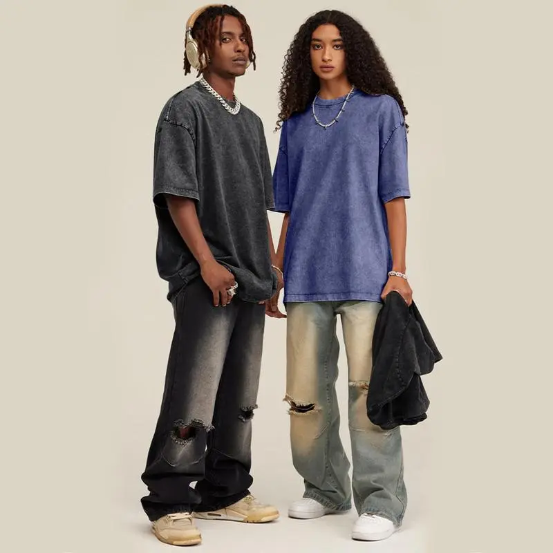 9PACK-Wash Unisex Oversized Cotton T-Shirt