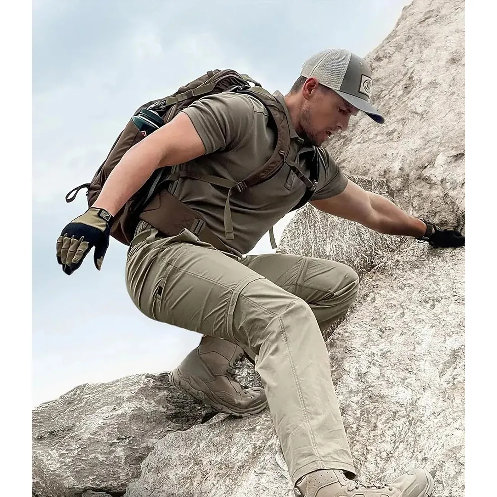 Men's Convertible Cargo Tactical Pants, Water Resistant Outdoor Hiking Pants