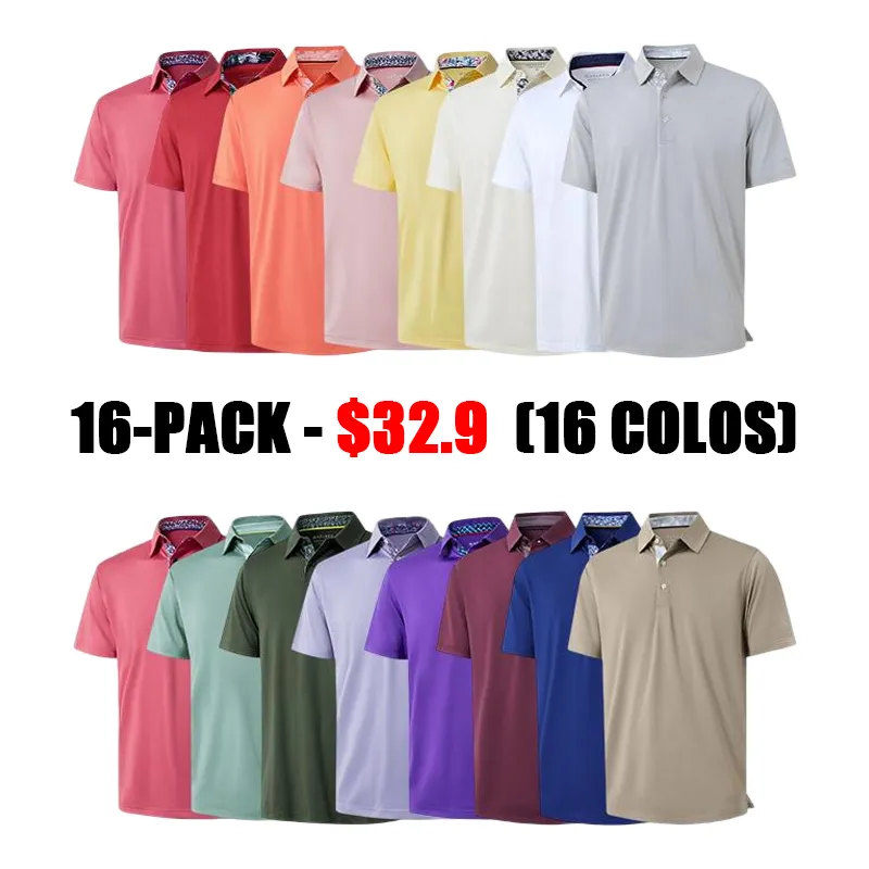 ⚡Mens Polo Shirts Short Casual Dry Fit Performance Designed Collared Golf Polo Shirts for Men Plus Size Men's Tops