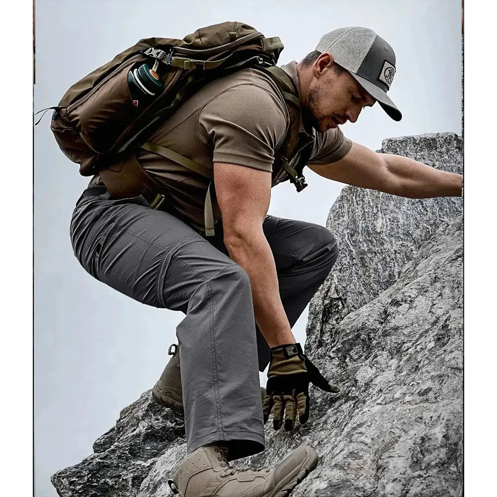 Men's Convertible Cargo Tactical Pants, Water Resistant Outdoor Hiking Pants