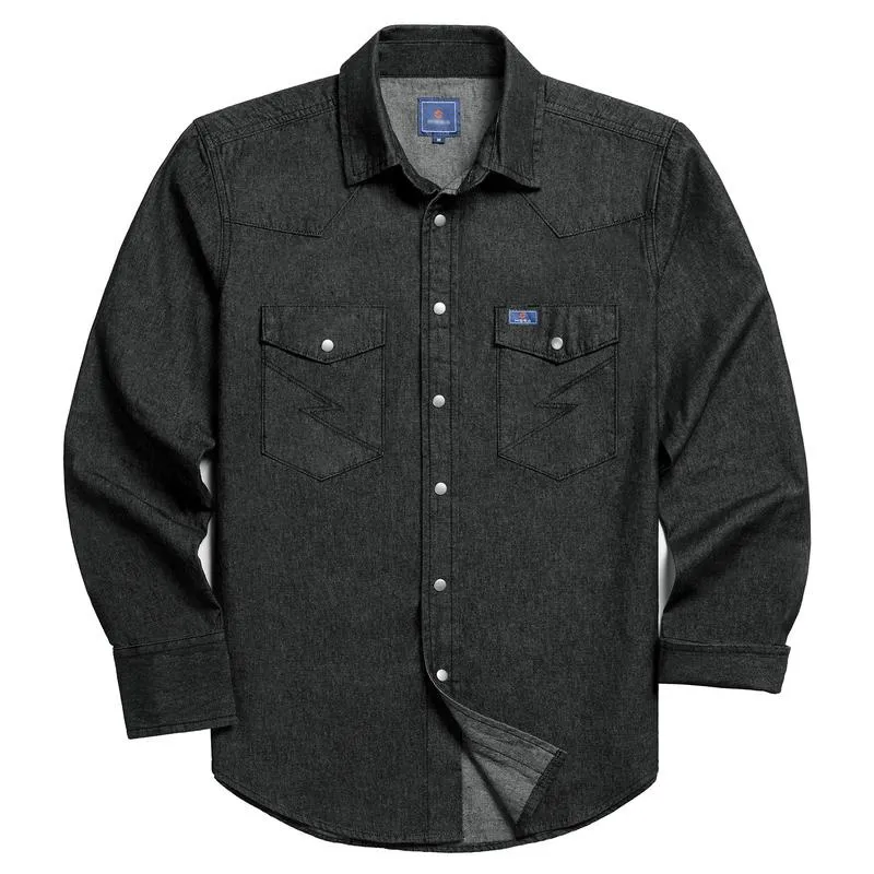 🔥SEPTEMBER  HOT-SALE 🔥Men's Long Sleeve Stone-Washed and Pre-Washed Denim Work Shirt